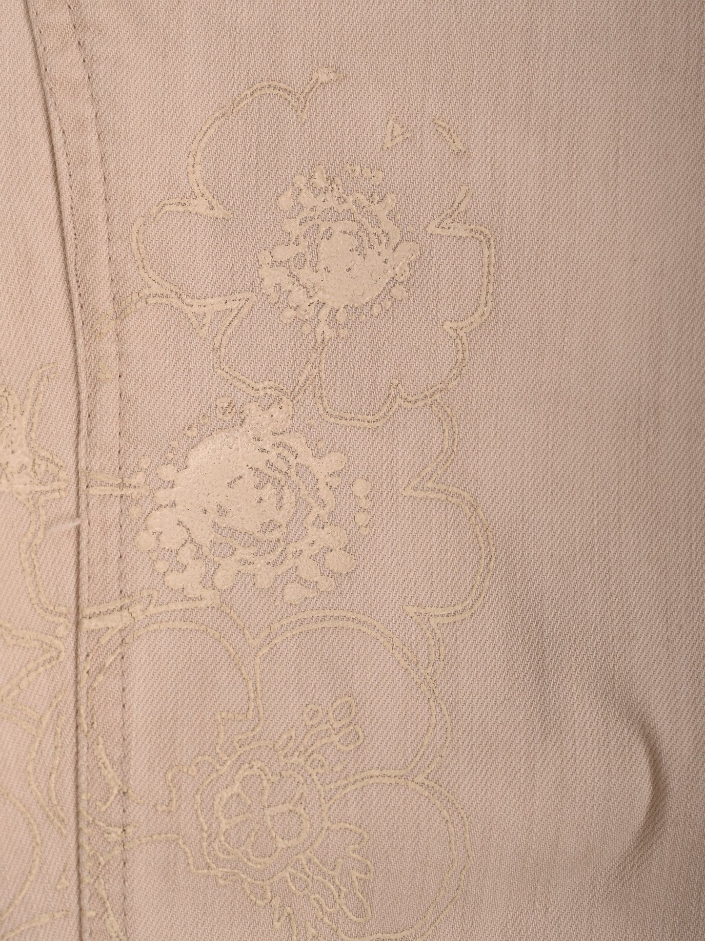 trussardi white cotton knee-length pants with floral embroidery