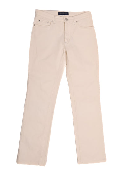 Trussardi Women's White Cotton Pants Size L Excellent Condition