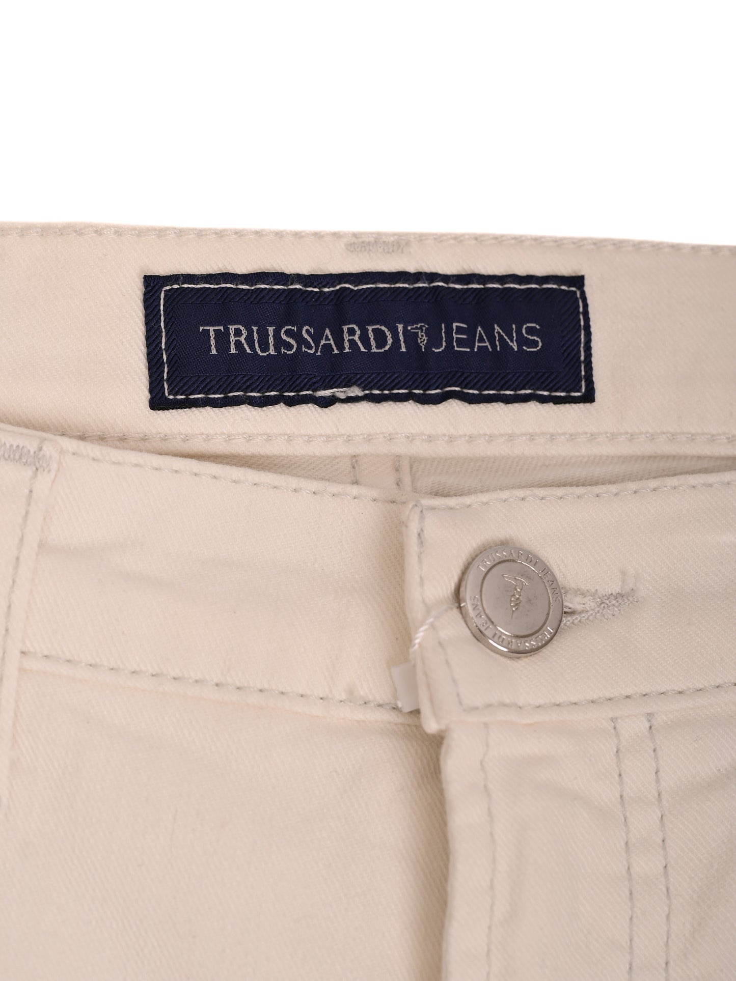 trussardi women's white cotton pants size l excellent condition
