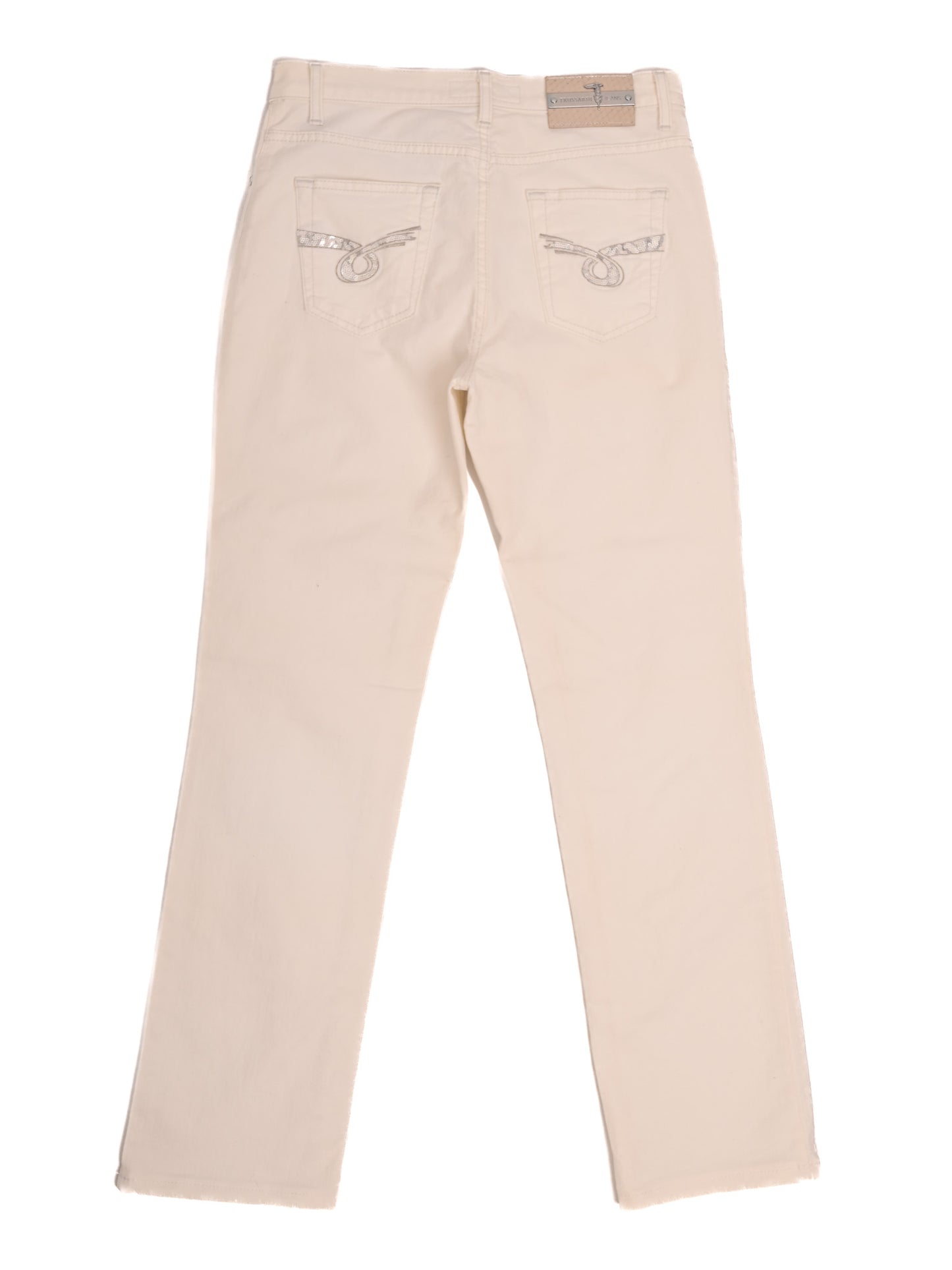 trussardi women's white cotton pants size l excellent condition