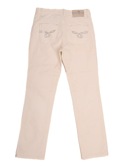 Trussardi Women's White Cotton Pants Size L Excellent Condition