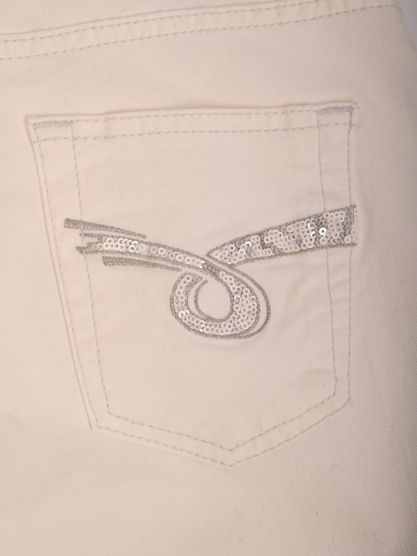trussardi women's white cotton pants size l excellent condition