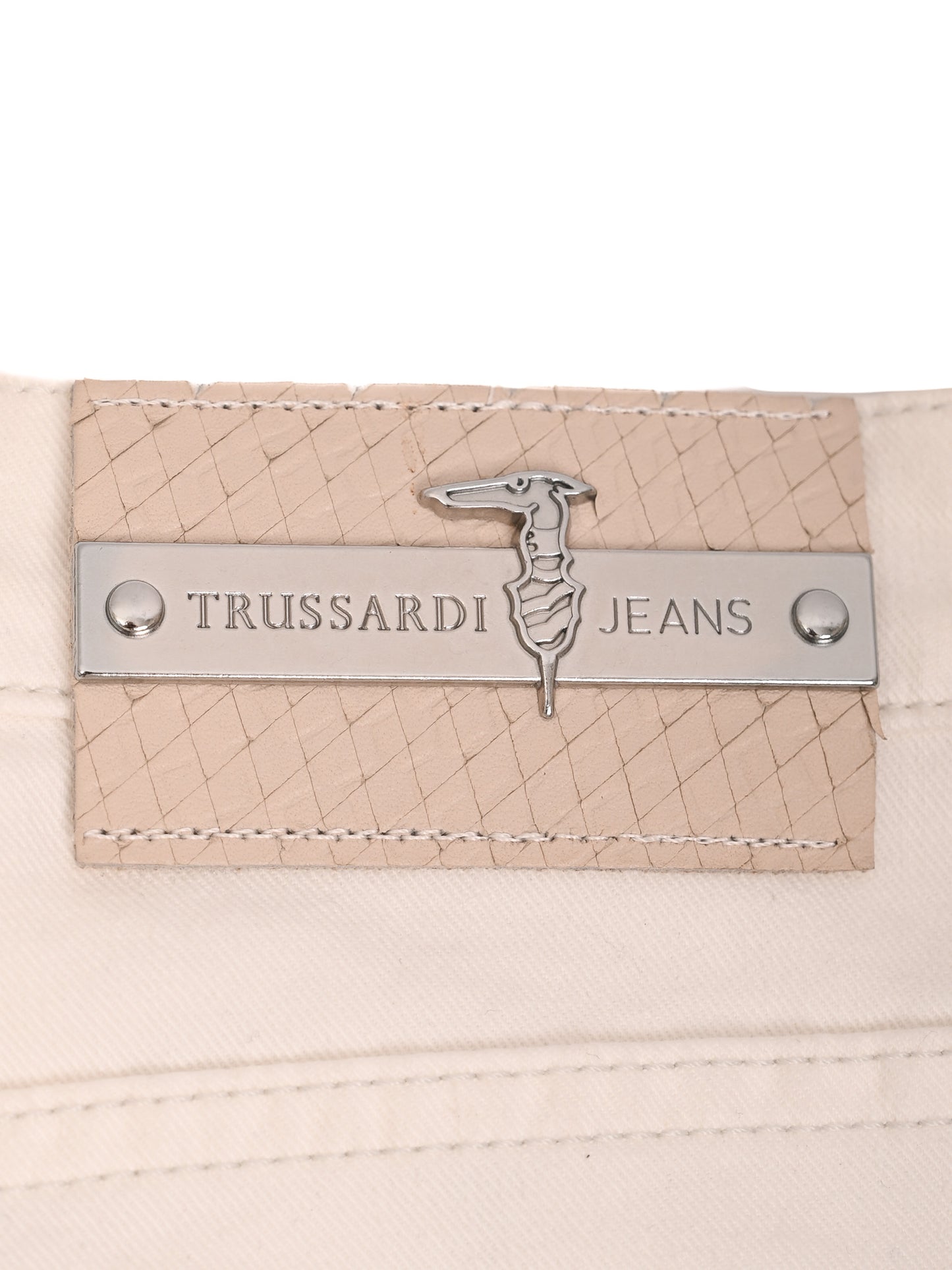 trussardi women's white cotton pants size l excellent condition