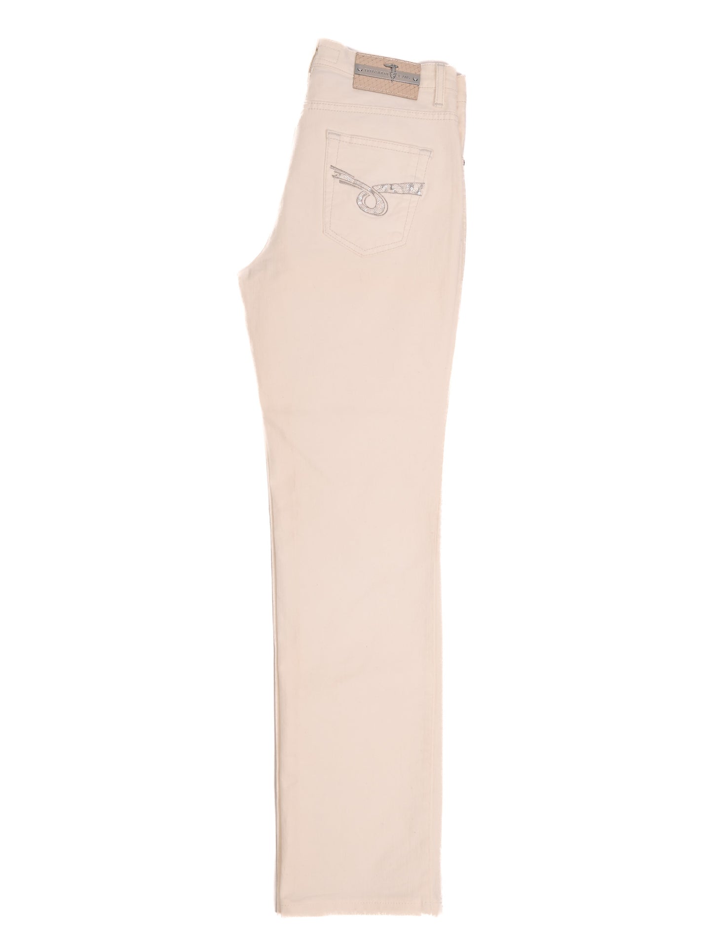 trussardi women's white cotton pants size l excellent condition