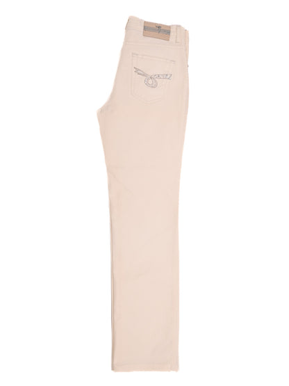Trussardi Women's White Cotton Pants Size L Excellent Condition