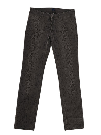 Trussardi Women's Excellent Condition Combined Snake-Pattern Pants Size L