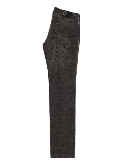 Trussardi Women's Excellent Condition Combined Snake-Pattern Pants Size L