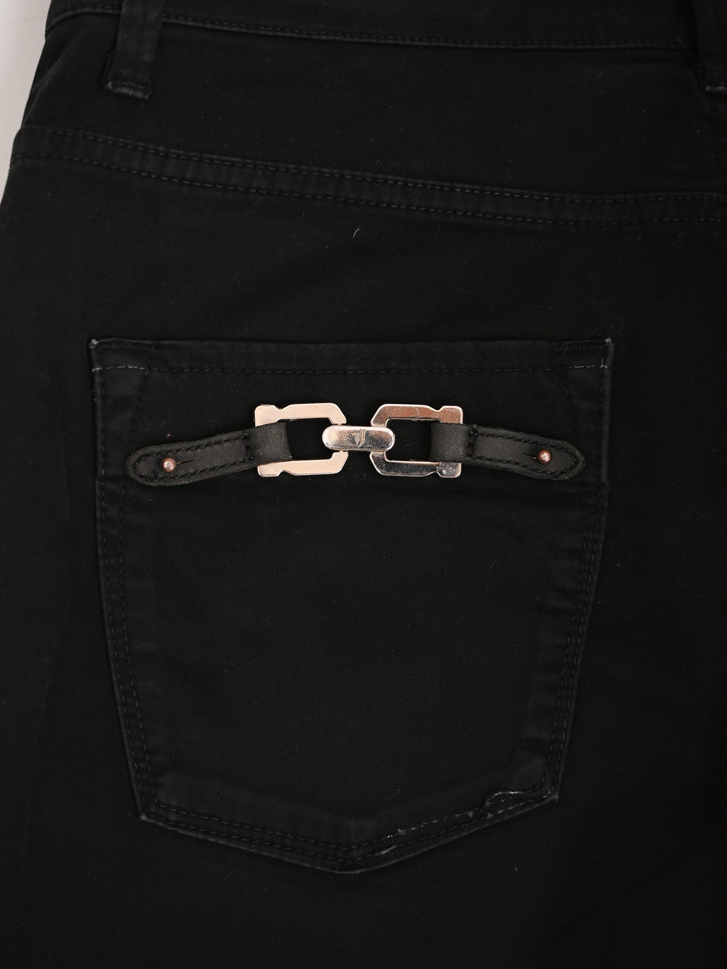 excellent trussardi black women’s pants size m cotton natural