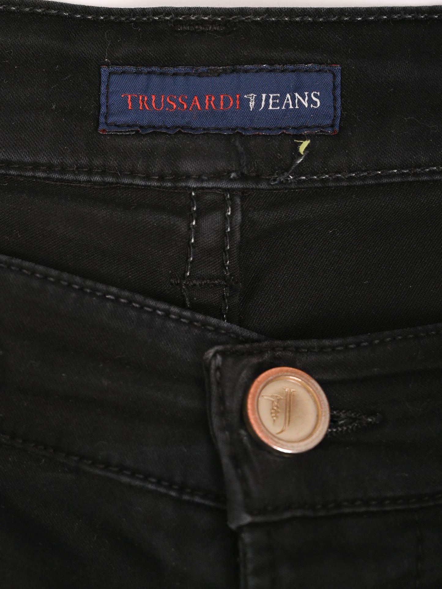 excellent trussardi black women’s pants size m cotton natural