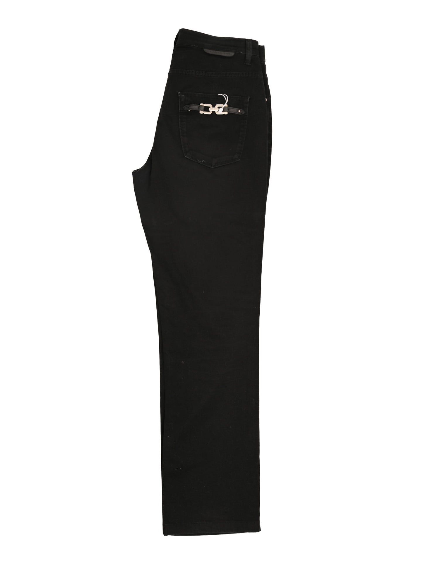 excellent trussardi black women’s pants size m cotton natural