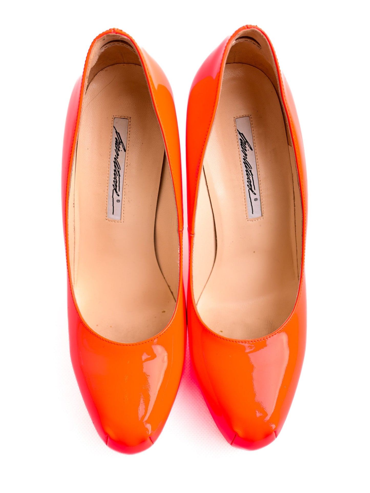 excellent brian atwood red leather high heels size 39.5