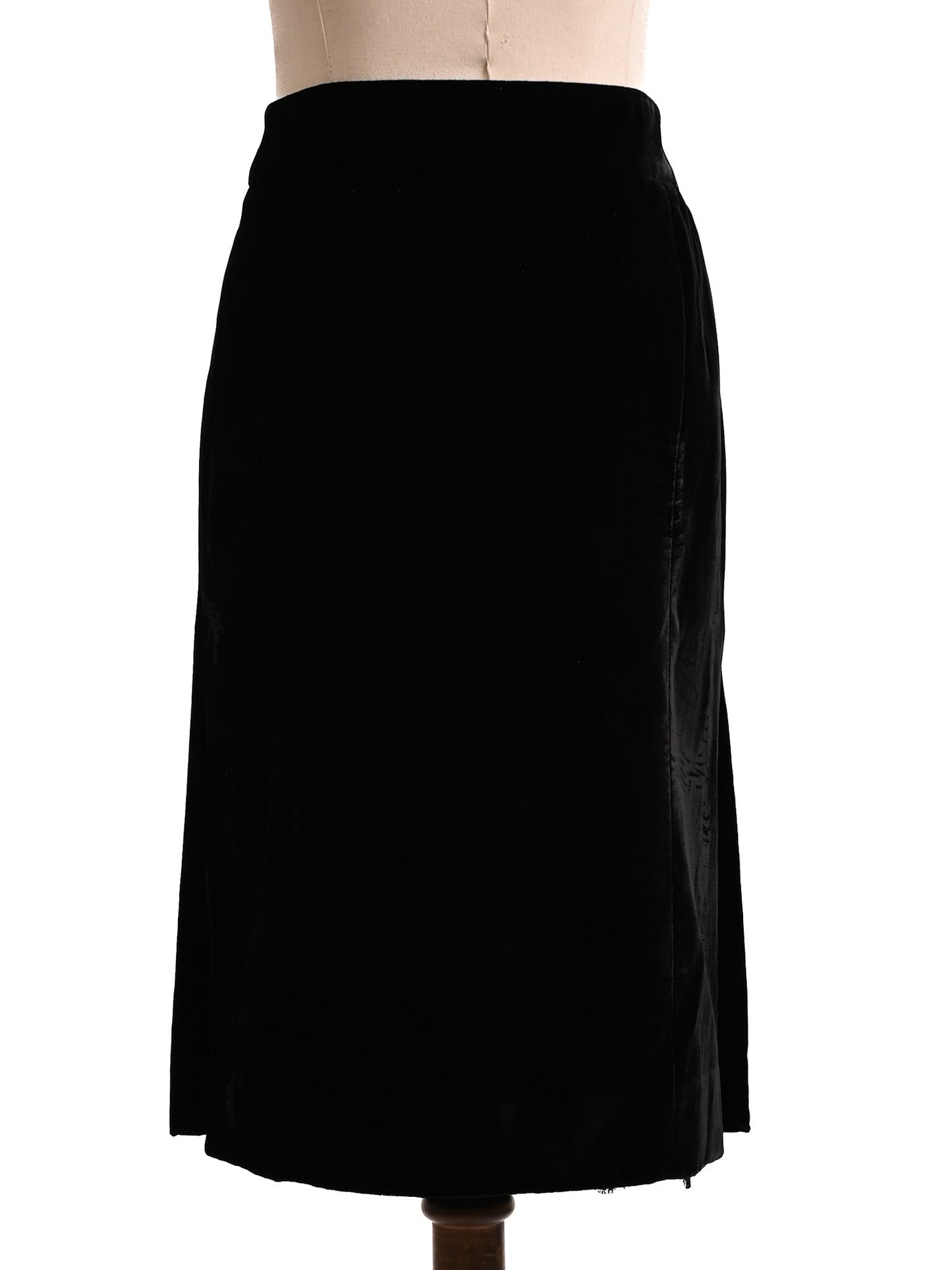 good valentino black velvet skirt with lace trim size s