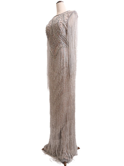 Excellent Terani Couture Long Sleeve Gown Combined Color Polyester