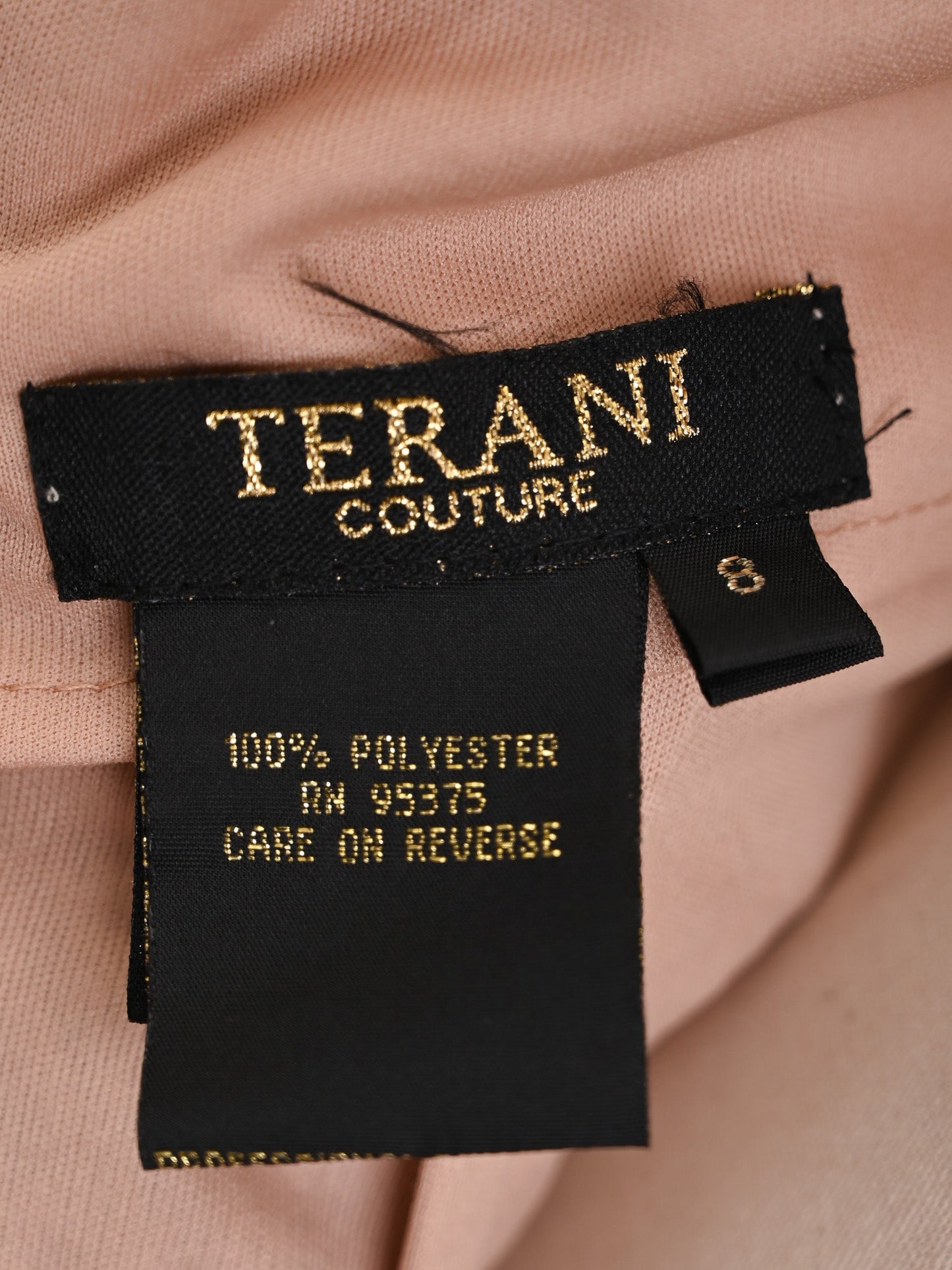excellent terani couture long sleeve gown combined color polyester
