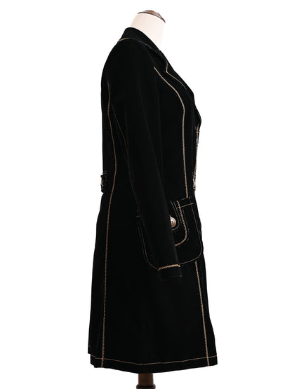 Excellent Byblos Black Viscose Coat Size S with Button Details
