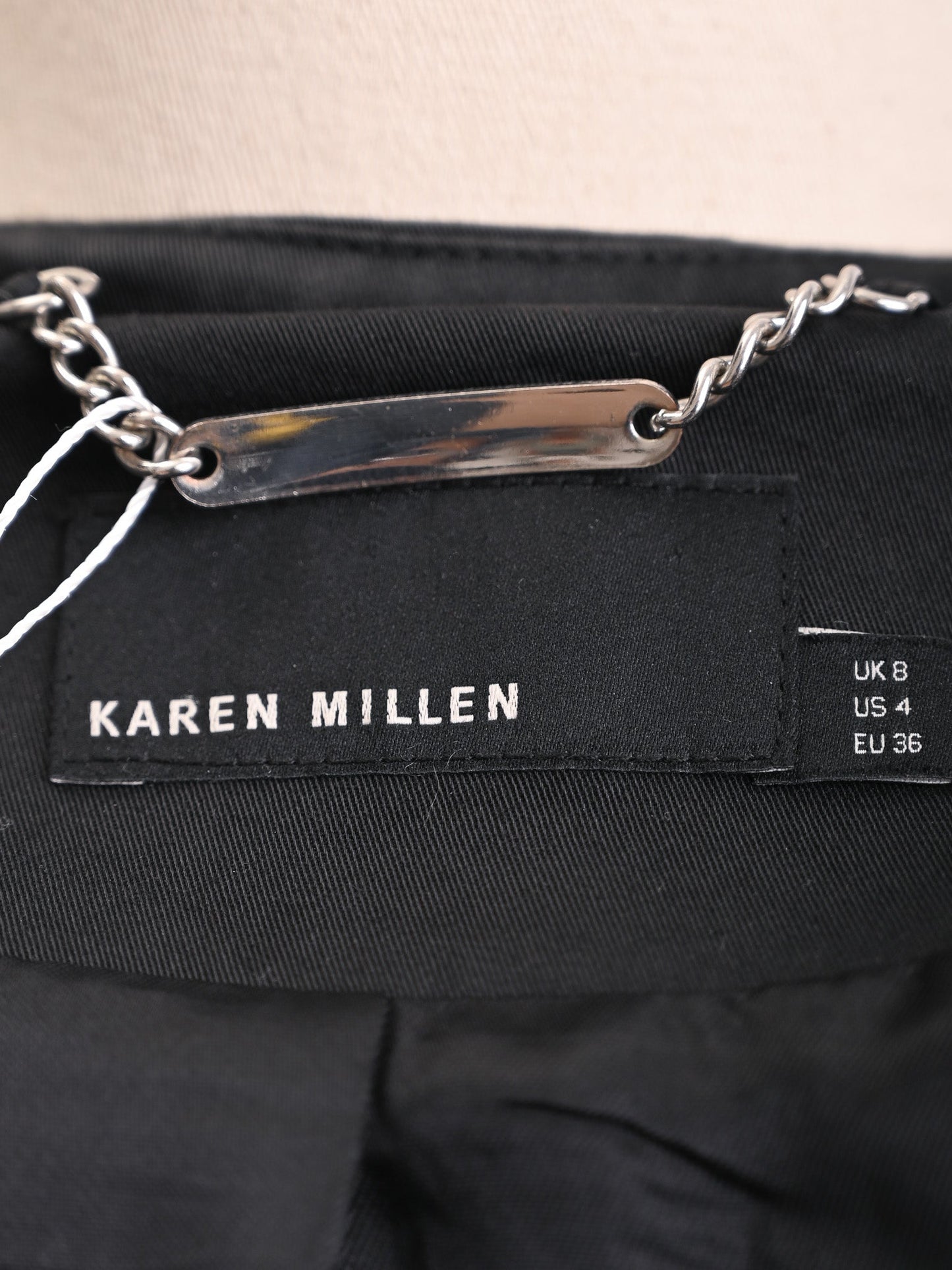 excellent karen millen blue textured jacket women zip front