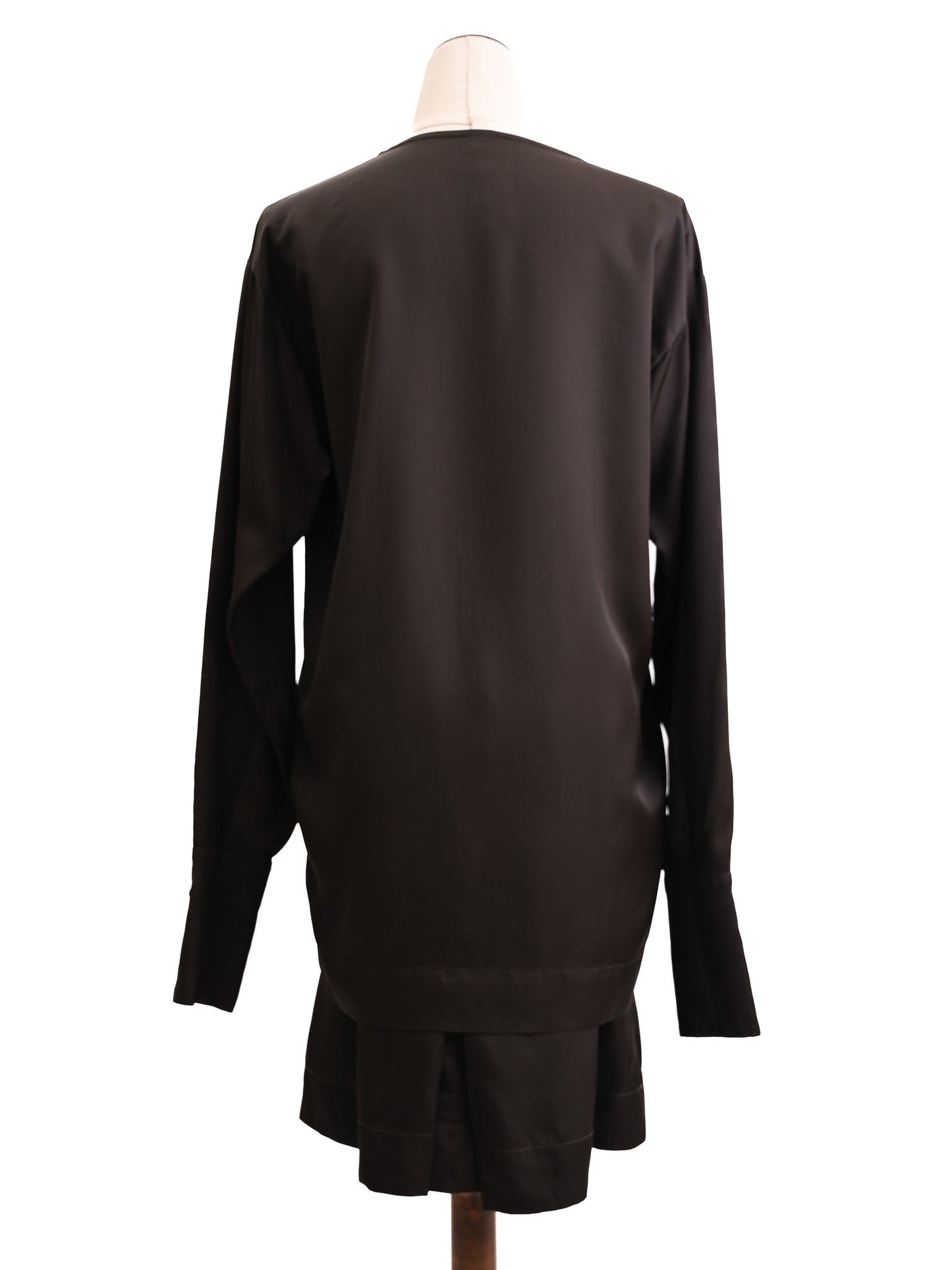 excellent ilaria nistri black cupro top & skirt set size s