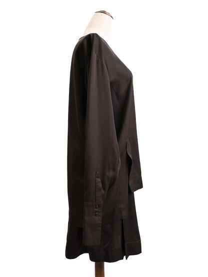 Excellent Ilaria Nistri Black Cupro Top & Skirt Set Size S