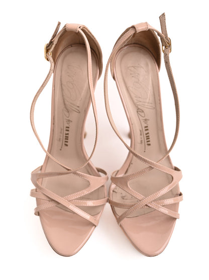 Excellent Lesilla Pink Leather High-Heeled Sandals Size 38.5