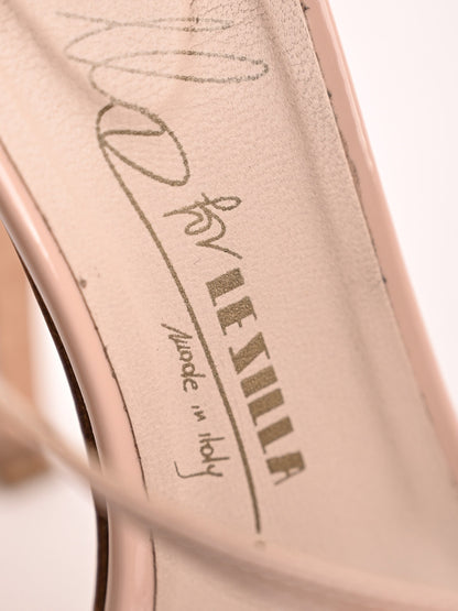 Excellent Lesilla Pink Leather High-Heeled Sandals Size 38.5