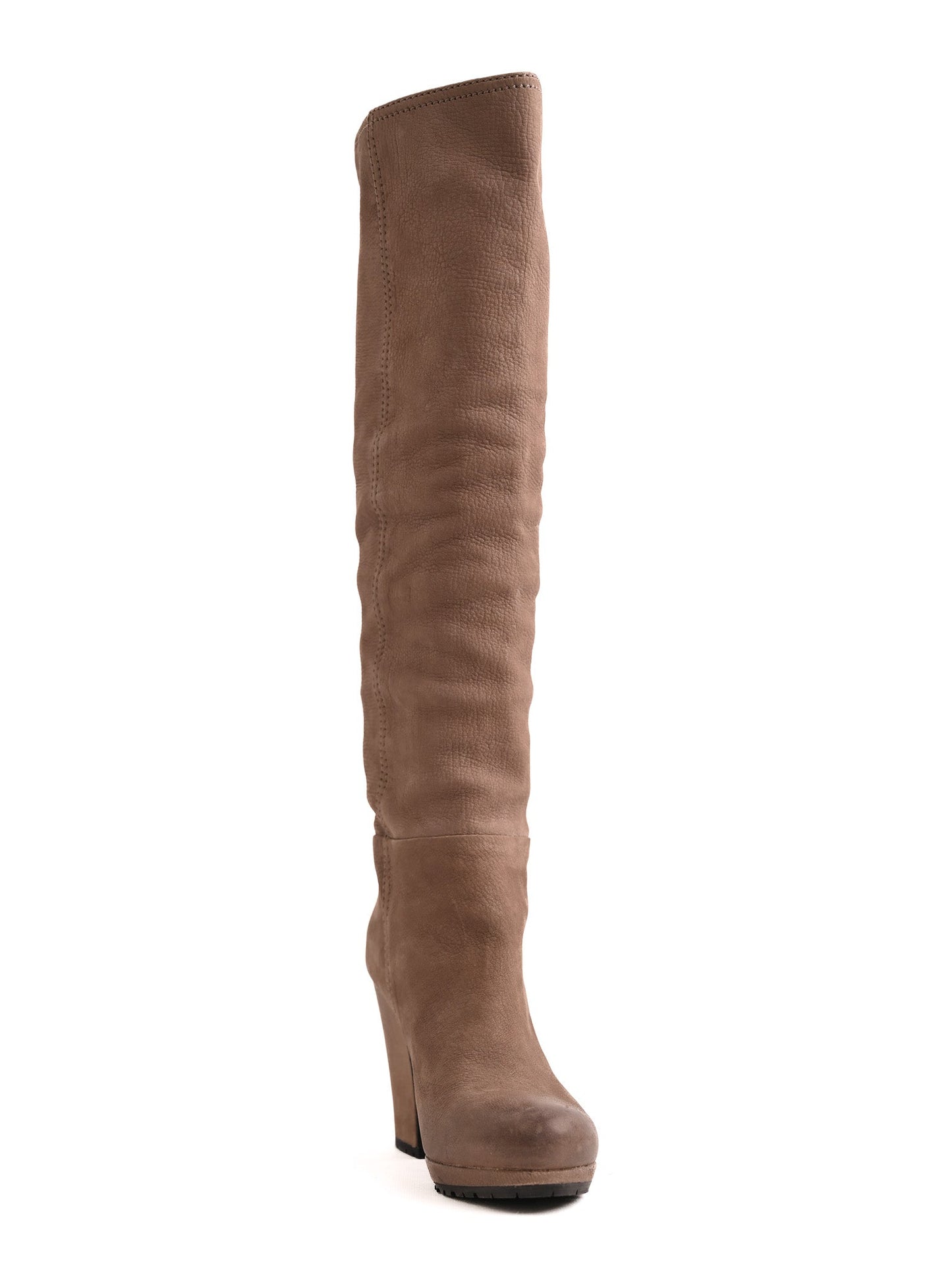 average condition prada white leather knee-high boots size 37