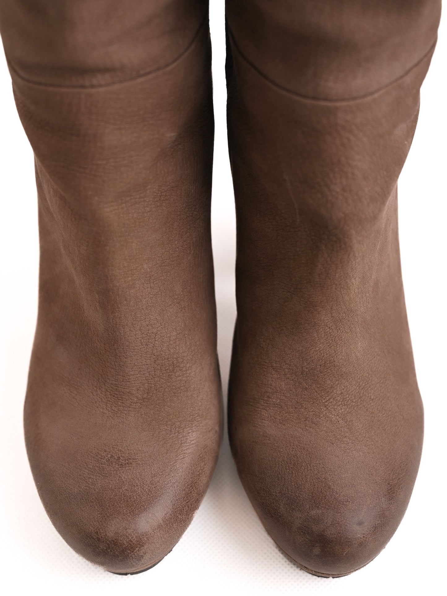 average condition prada white leather knee-high boots size 37