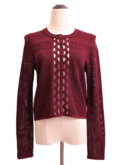 Excellent Sandro Burgundy Dress & Jacket Set Size M Women Viscose