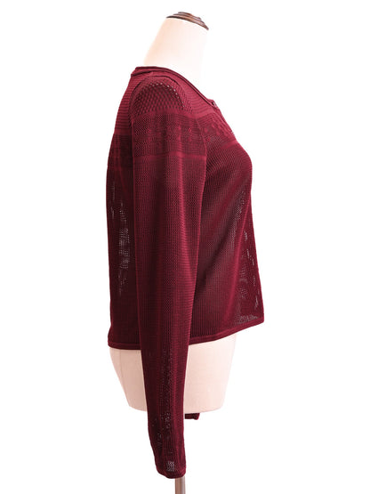 Excellent Sandro Burgundy Dress & Jacket Set Size M Women Viscose