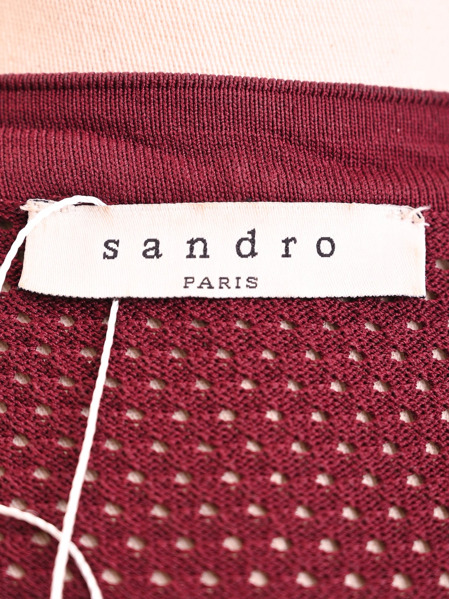 excellent sandro burgundy dress & jacket set size m women viscose