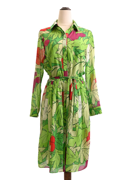 Excellent Moschino Dress Combined Tropical Print Size L
