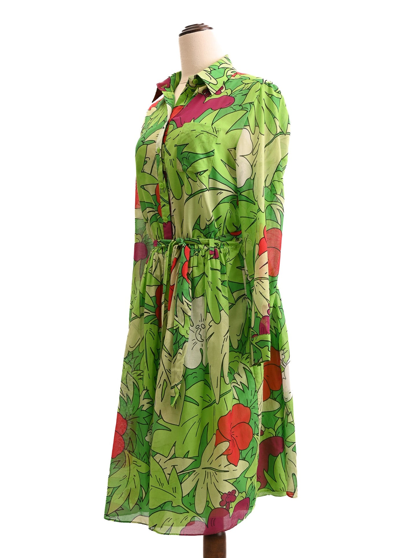excellent moschino dress combined tropical print size l