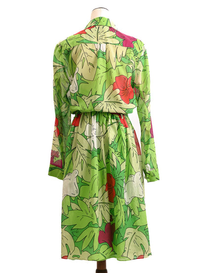 Excellent Moschino Dress Combined Tropical Print Size L