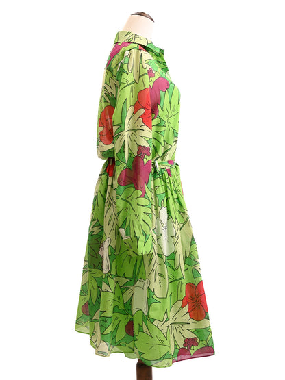 Excellent Moschino Dress Combined Tropical Print Size L