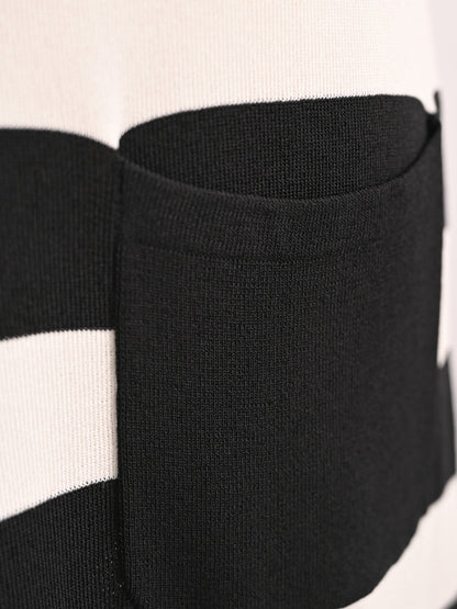 Excellent Armani Jeans Striped Dress Black White Size XL