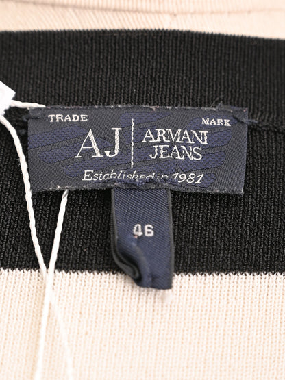 Excellent Armani Jeans Striped Dress Black White Size XL