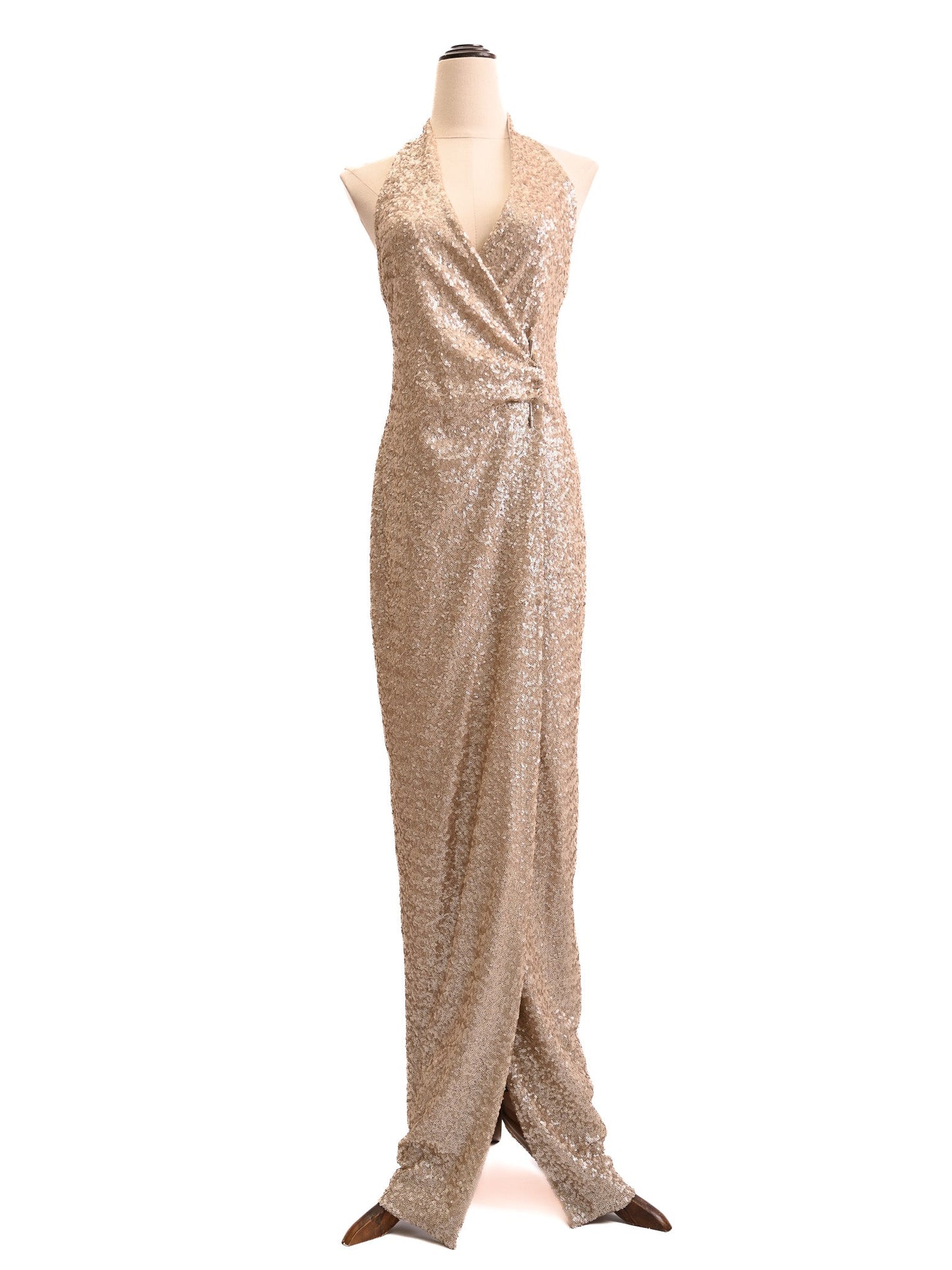 new etxart&panno white shimmery evening gown size l