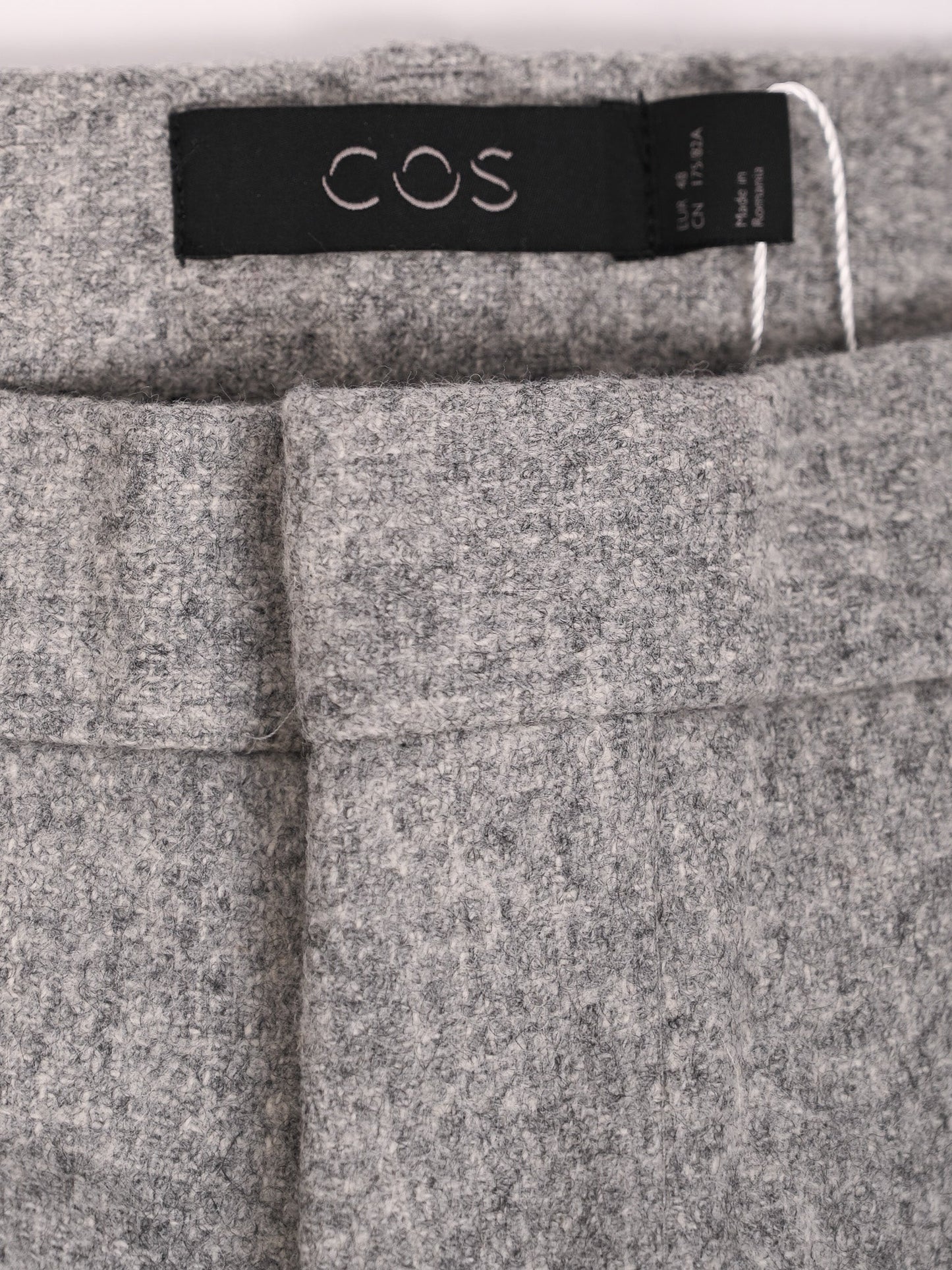 excellent cos gray wool trousers size s with rolled hem