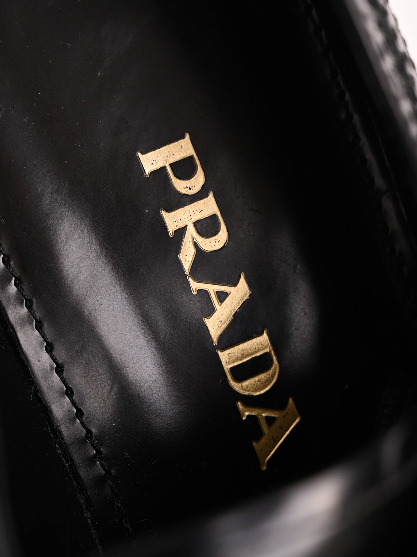 good prada black leather brogue platform shoes women