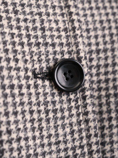 Excellent BGN First Wool Houndstooth Coat with Fur Collar Size XXL