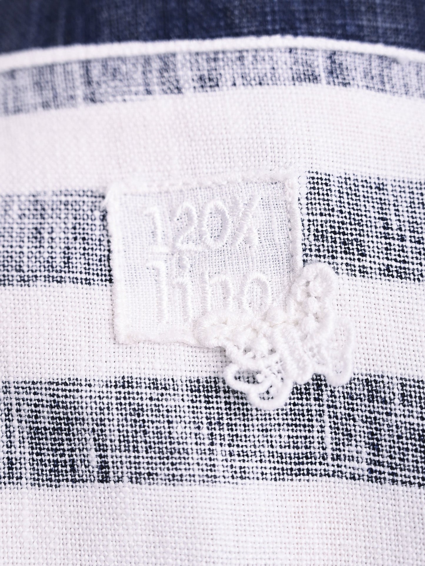 new 120% lino blue and white striped jacket women's long sleeve