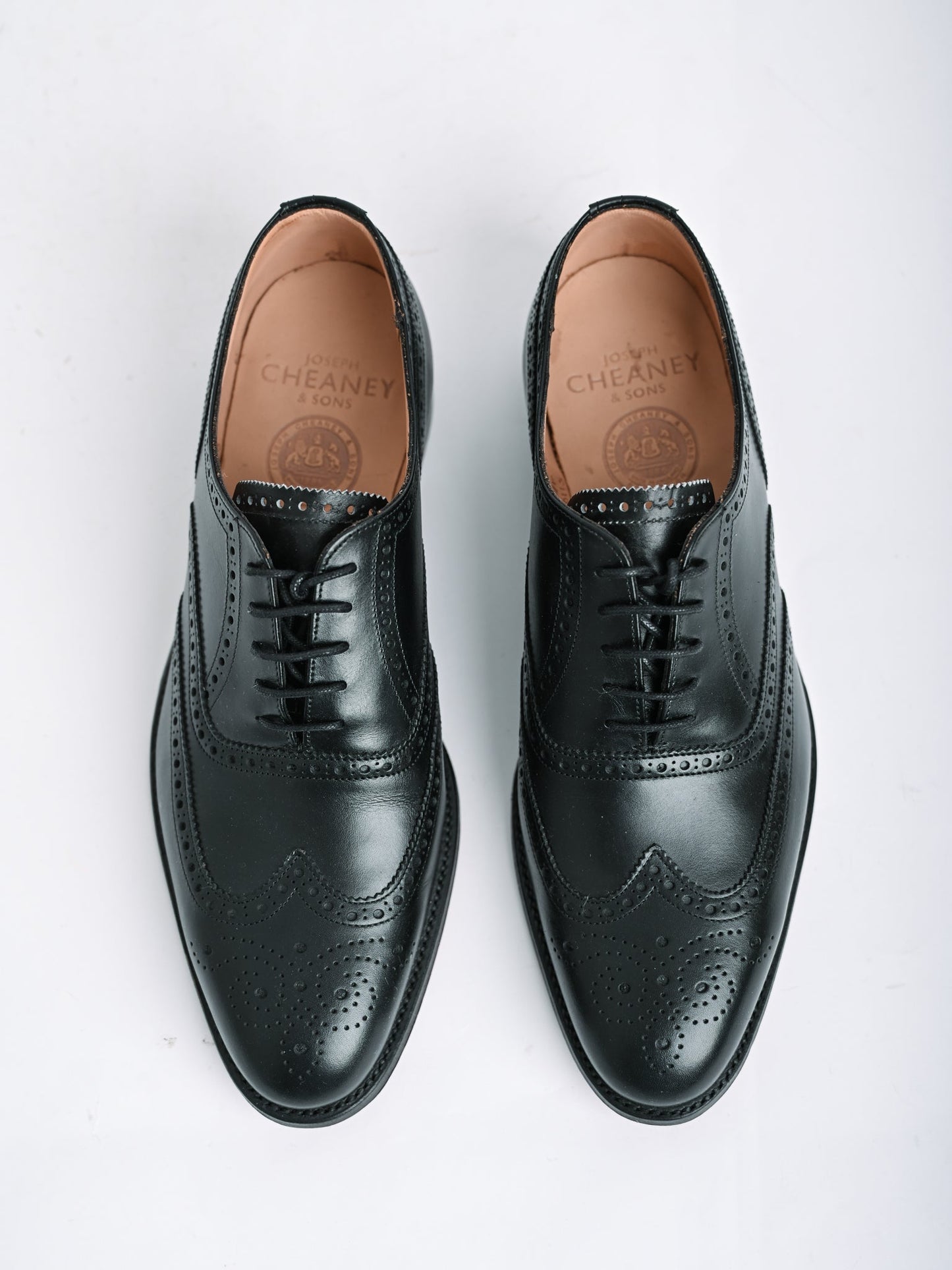 new joseph cheaney & sons black leather dress shoes size 40.5