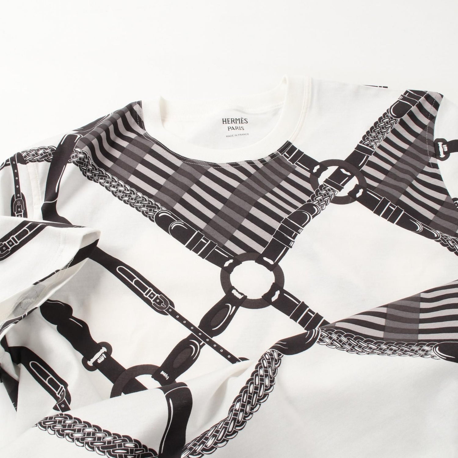 Hermes Coaching Remix Dress White Black Cotton 5e 4518de