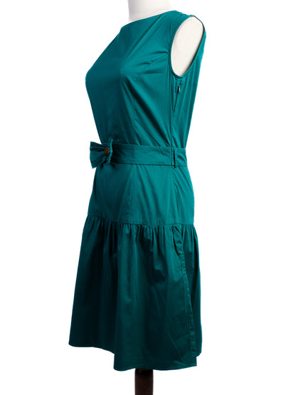 Excellent Moschino Green Polyester Dress Size M with Belt Detail