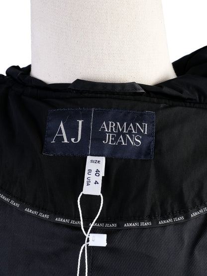 Excellent Armani Jeans Black Puffy Jacket Size S with Belt