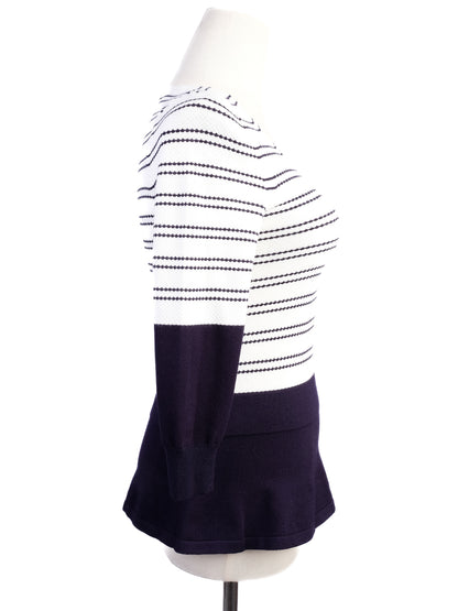 Excellent Karen Millen Women's Striped Sweater V-Neck Size 2