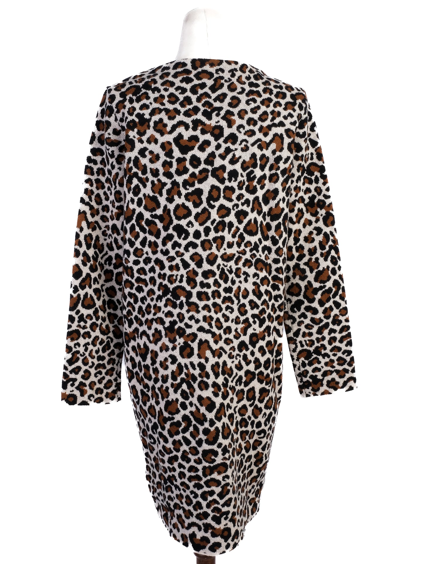 excellent max mara leopard print wool dress size l - women's fashion