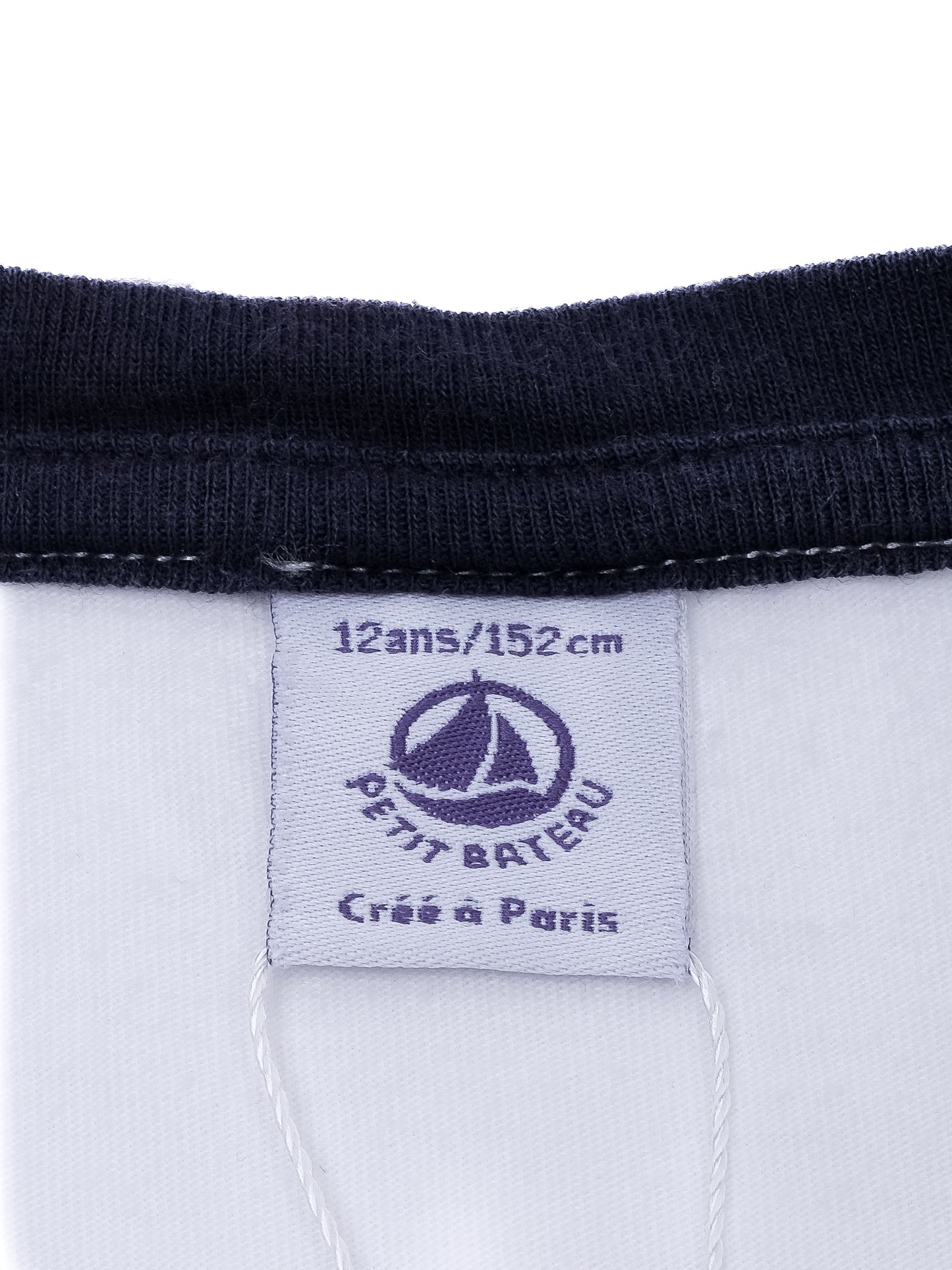 excellent petit bateau white long sleeve t-shirt size 12 - club de ski