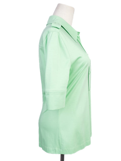 Excellent Sportmax Green Button-Up Shirt Size M Women's Modal