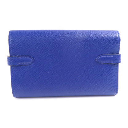 Hermes Epsom Leather Kelly Wallet Ginpaku Chosenbao Bleu Electrique Tri-Fold Long Wallet Blue Electric Blue 7t/phw Epso