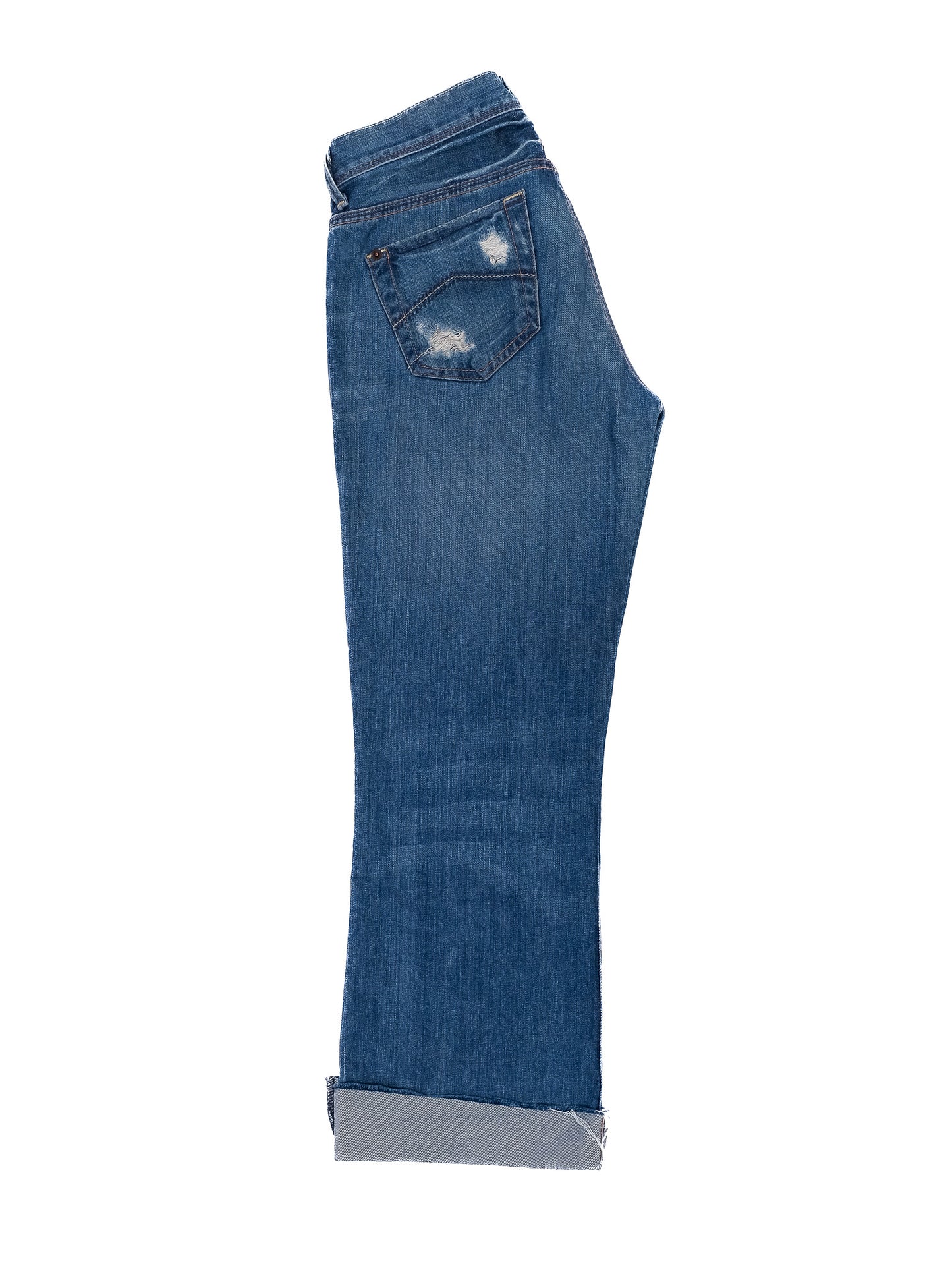 armani exchange blue distressed jeans size s cotton